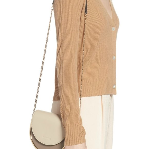 See By Chloe Mara Evening Motty grey Smooth Leather Saddle Bag - Picture 3 of 8